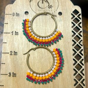 Beaded hoop earrings